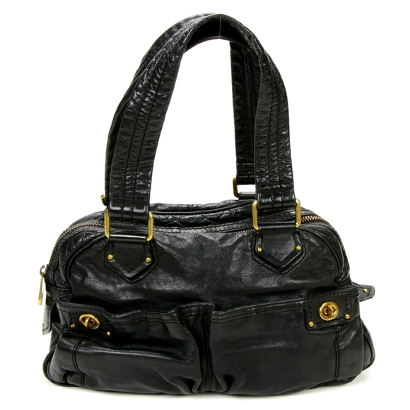 Marc Jacob's black leather grained shoulder bag - Picture 1 of 11